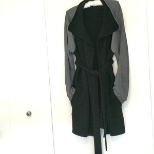 JAMES PERSE soft black gray soft long wrap coat